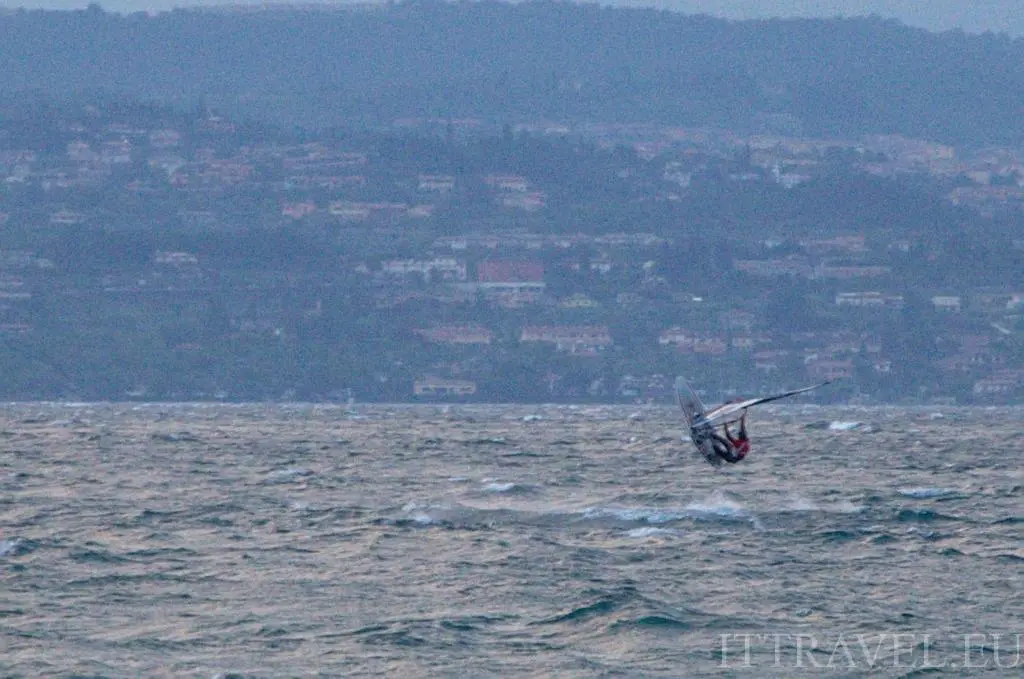 Lake Garda - windy weather, so windsurfer could fly :)