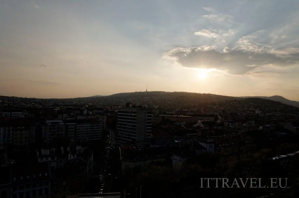 Sunset over Buda from Castle