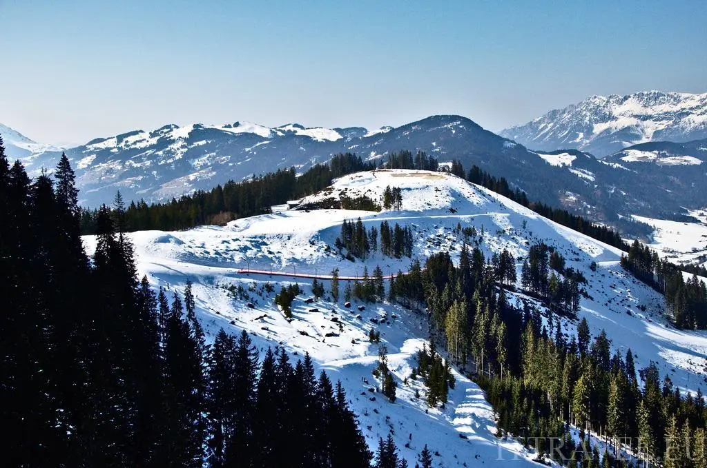 In cable car to Hochkitzbühel