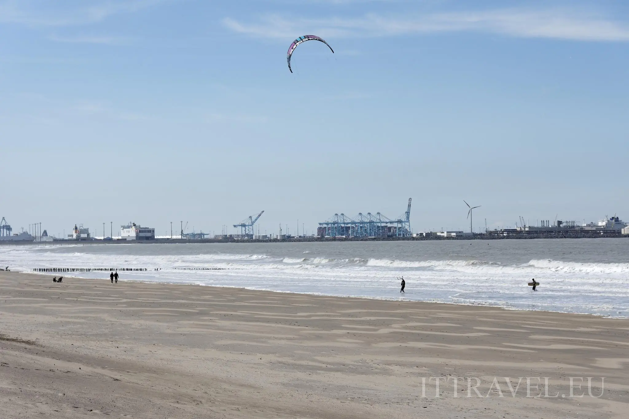 Shore of North Sea - in background entry to Bruges Port